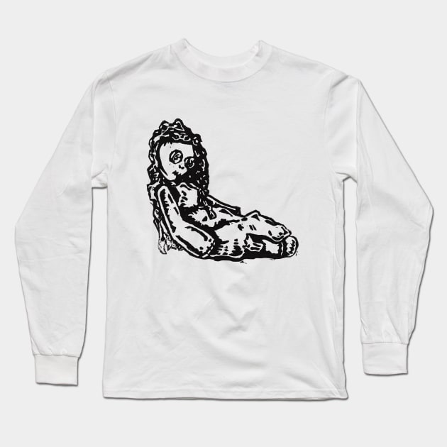 Creepy Doll Long Sleeve T-Shirt by Reel Fun Studios